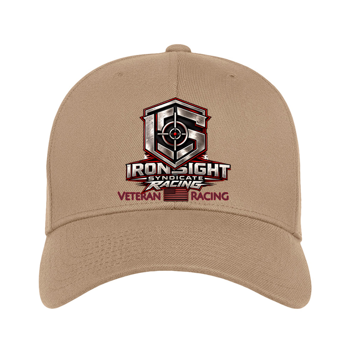 Ironsight Syndicate Racing Flex Fit Hat - Khaki | Ironsight Syndicate