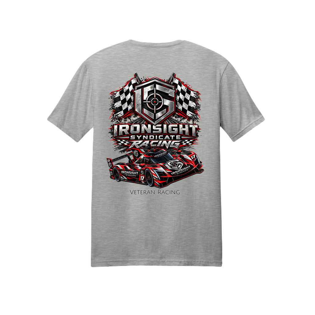 Ironsight Syndicate Racing T-Shirt - Ash (Back) | Ironsight Syndicate