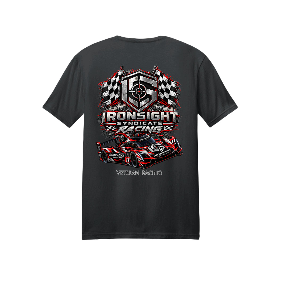 Ironsight Syndicate Racing T-Shirt - Black (Back) | Ironsight Syndicate