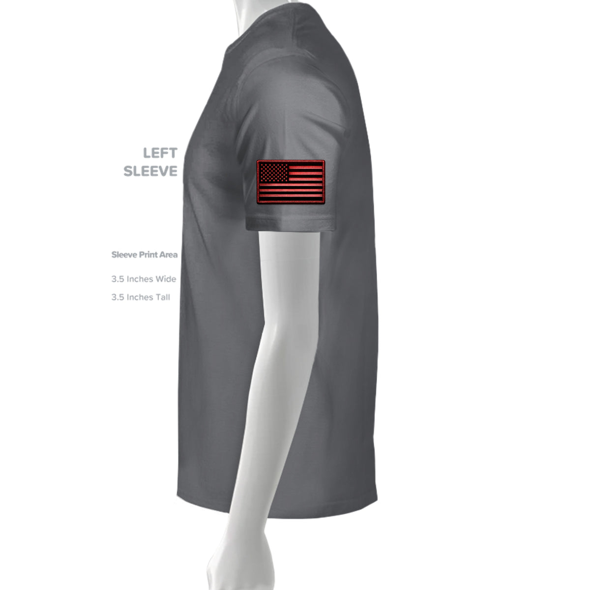 Ironsight Syndicate Racing T-Shirt - Charcoal (Left Sleeve) | Ironsight Syndicate