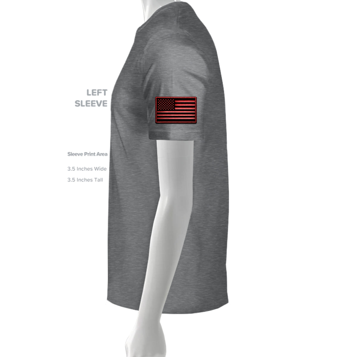 Ironsight Syndicate Racing T-Shirt - Graphite Heather (Left Sleeve) | Ironsight Syndicate
