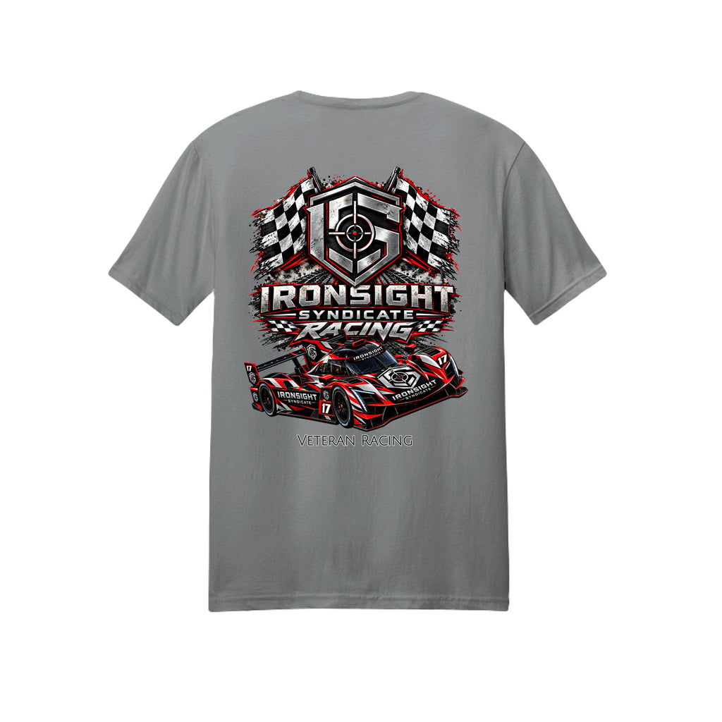 Ironsight Syndicate Racing T-Shirt - Gravel (Back) | Ironsight Syndicate