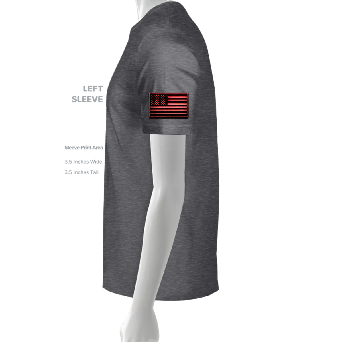 Ironsight Syndicate Racing T-Shirt - Heather Dark Grey (Left Sleeve) | Ironsight Syndicate