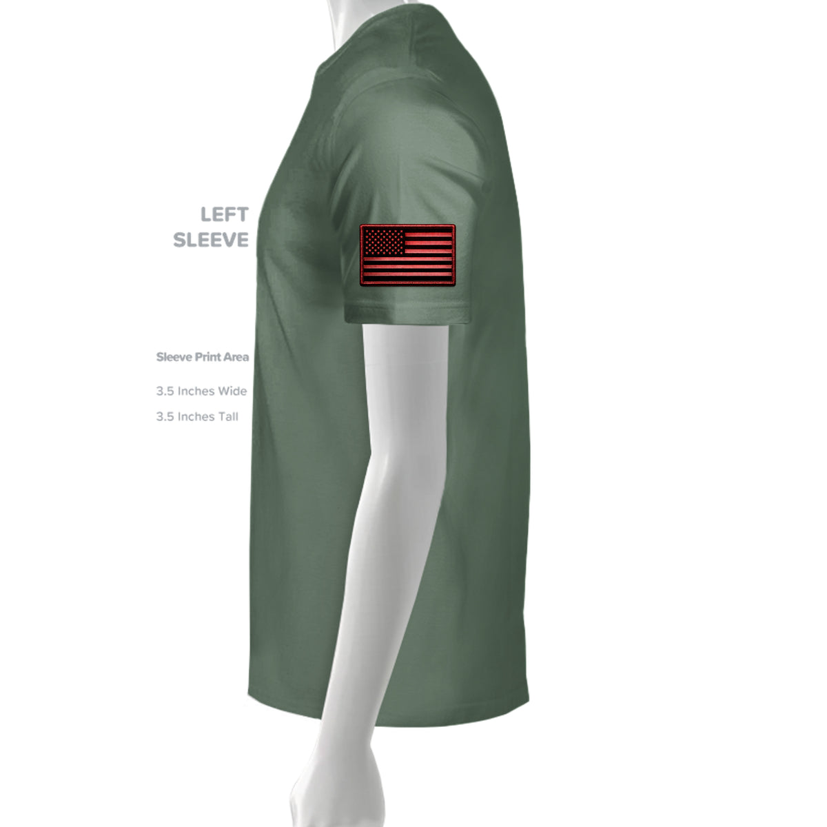 Ironsight Syndicate Racing T-Shirt - Military Green (Left Sleeve) | Ironsight Syndicate