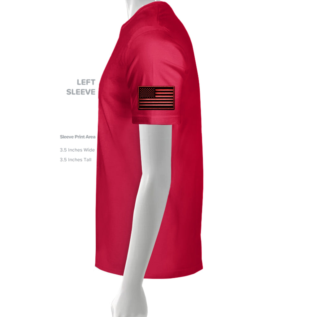 Ironsight Syndicate Racing T-Shirt - Red (Left Sleeve) | Ironsight Syndicate