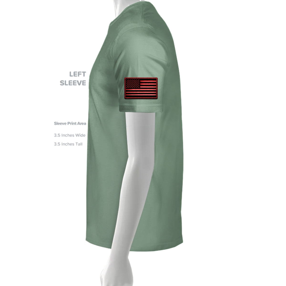 Ironsight Syndicate Racing T-Shirt - Sage (Left Sleeve) | Ironsight Syndicate