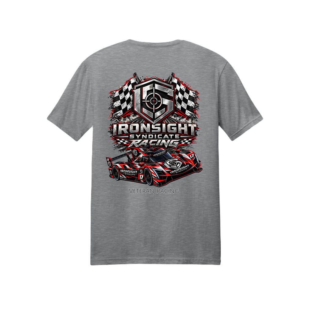 Ironsight Syndicate Racing T-Shirt - Sport Grey (Back) | Ironsight Syndicate