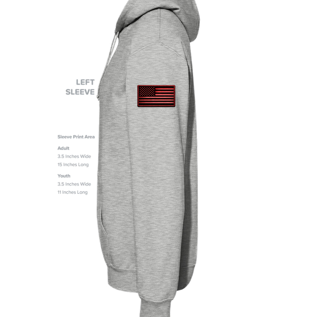 Ironsight Syndicate Racing Hoodie - Ash Grey (Left Sleeve) | Ironsight Syndicate