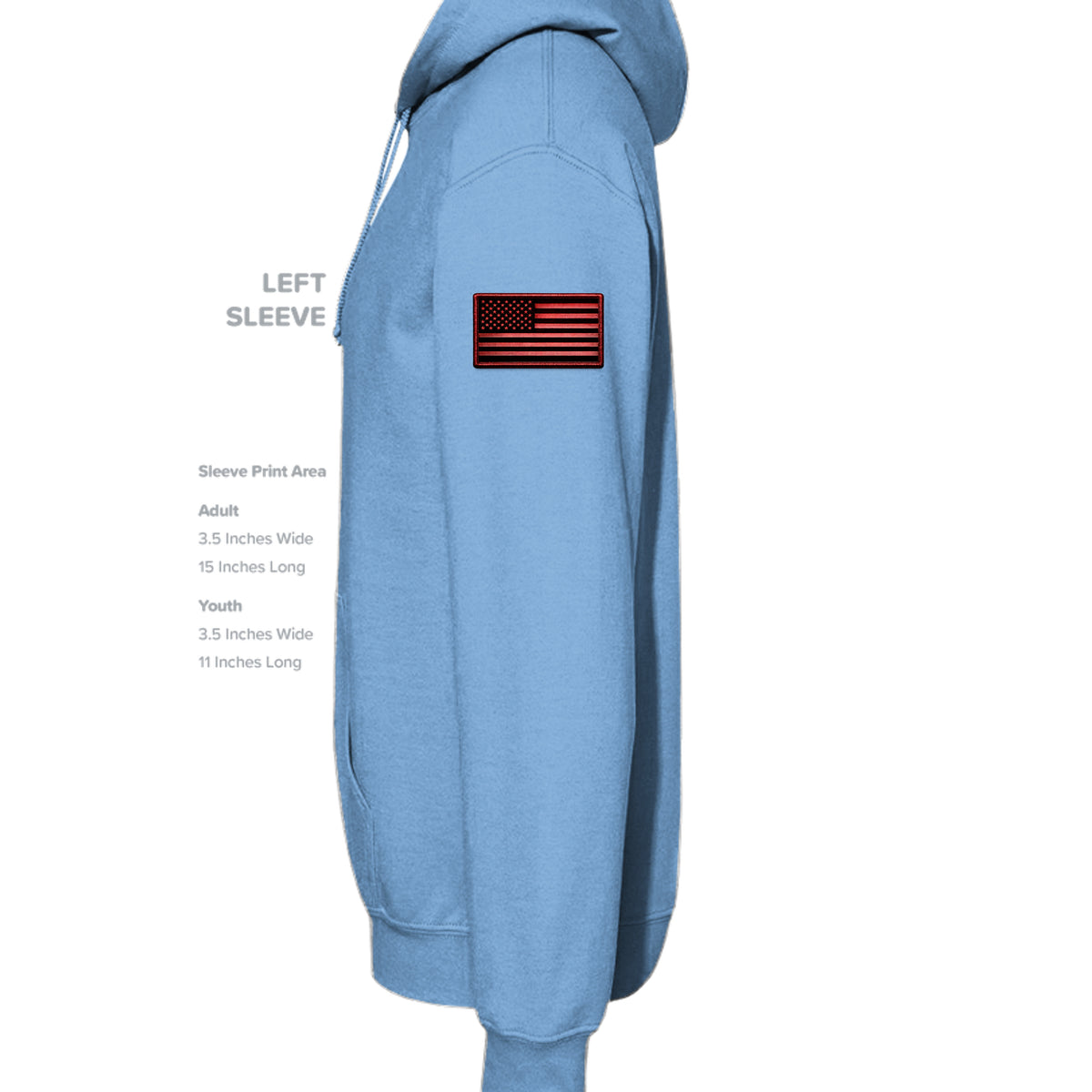 Ironsight Syndicate Racing Hoodie - Carolina Blue (Left Sleeve) | Ironsight Syndicate