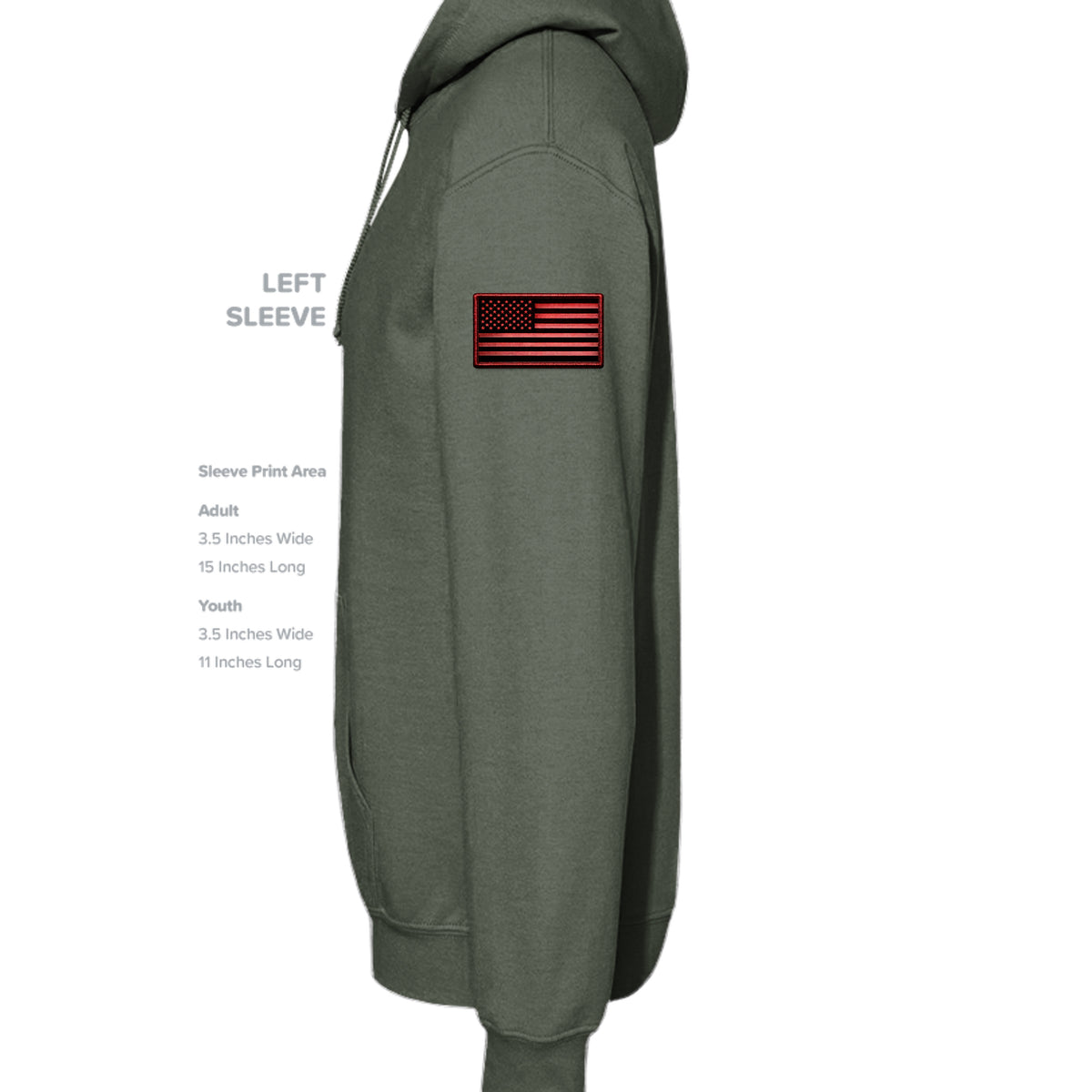Ironsight Syndicate Racing Hoodie - Military Green (Left Sleeve) | Ironsight Syndicate