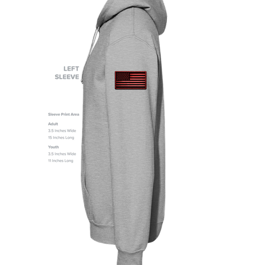 Ironsight Syndicate Racing Hoodie - Sport Grey (Left Sleeve) | Ironsight Syndicate