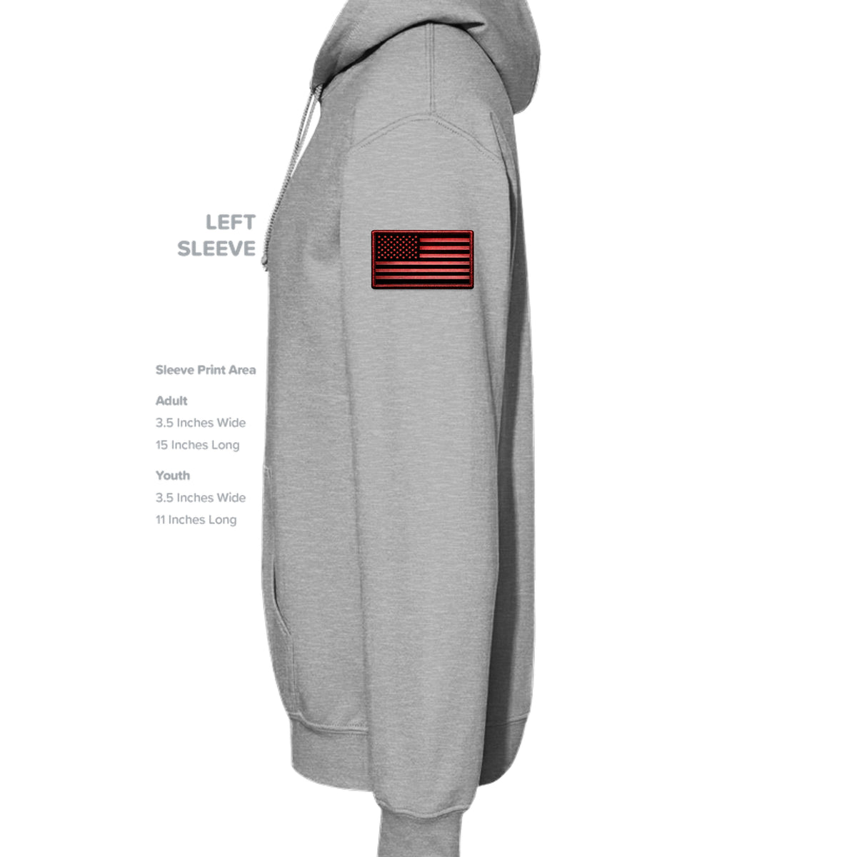 Ironsight Syndicate Racing Hoodie - Sport Grey (Left Sleeve) | Ironsight Syndicate