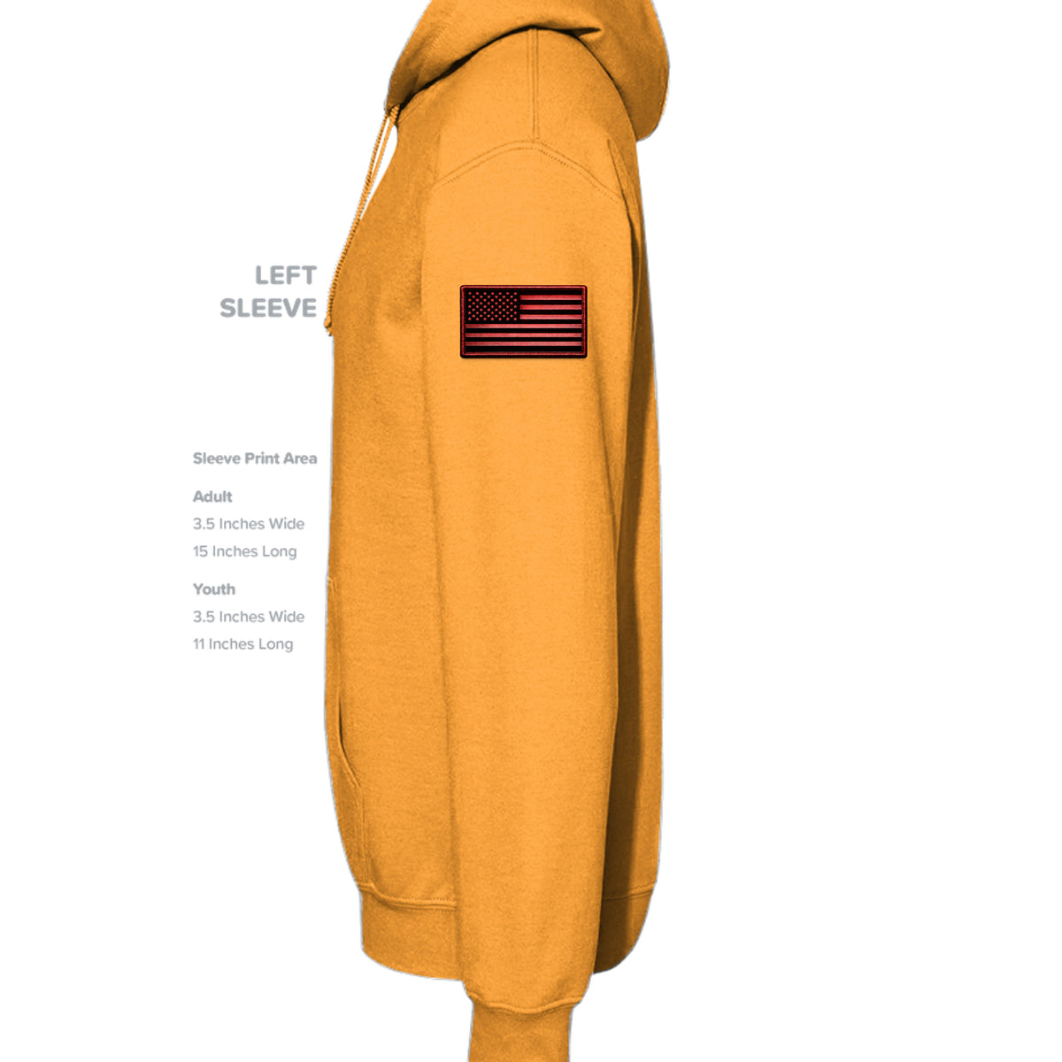 Ironsight Syndicate Racing Hoodie - Tangerine (Left Sleeve) | Ironsight Syndicate