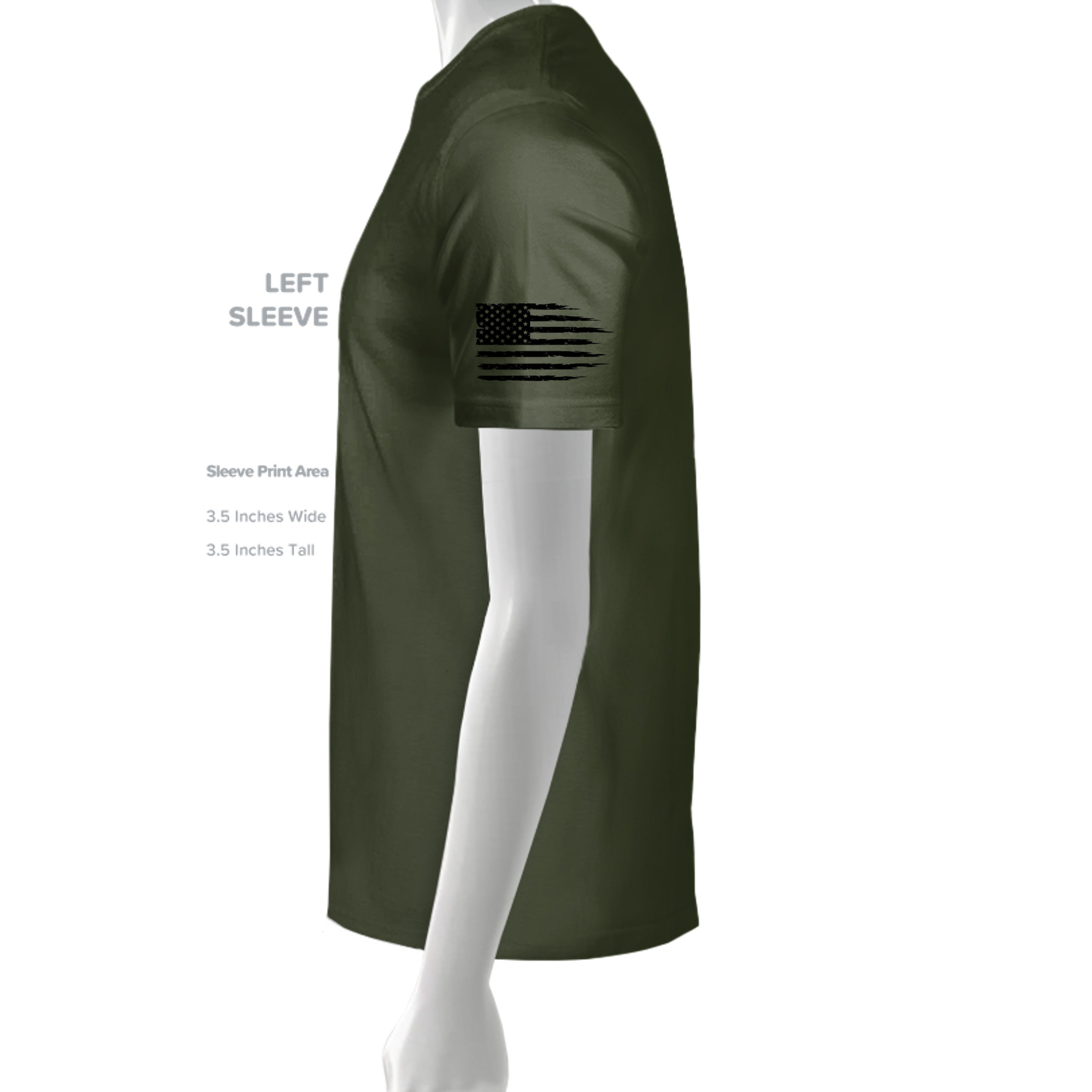 Lift More-Motivational T-Shirt - Military Green (Left Sleeve) | Ironsight Syndicate