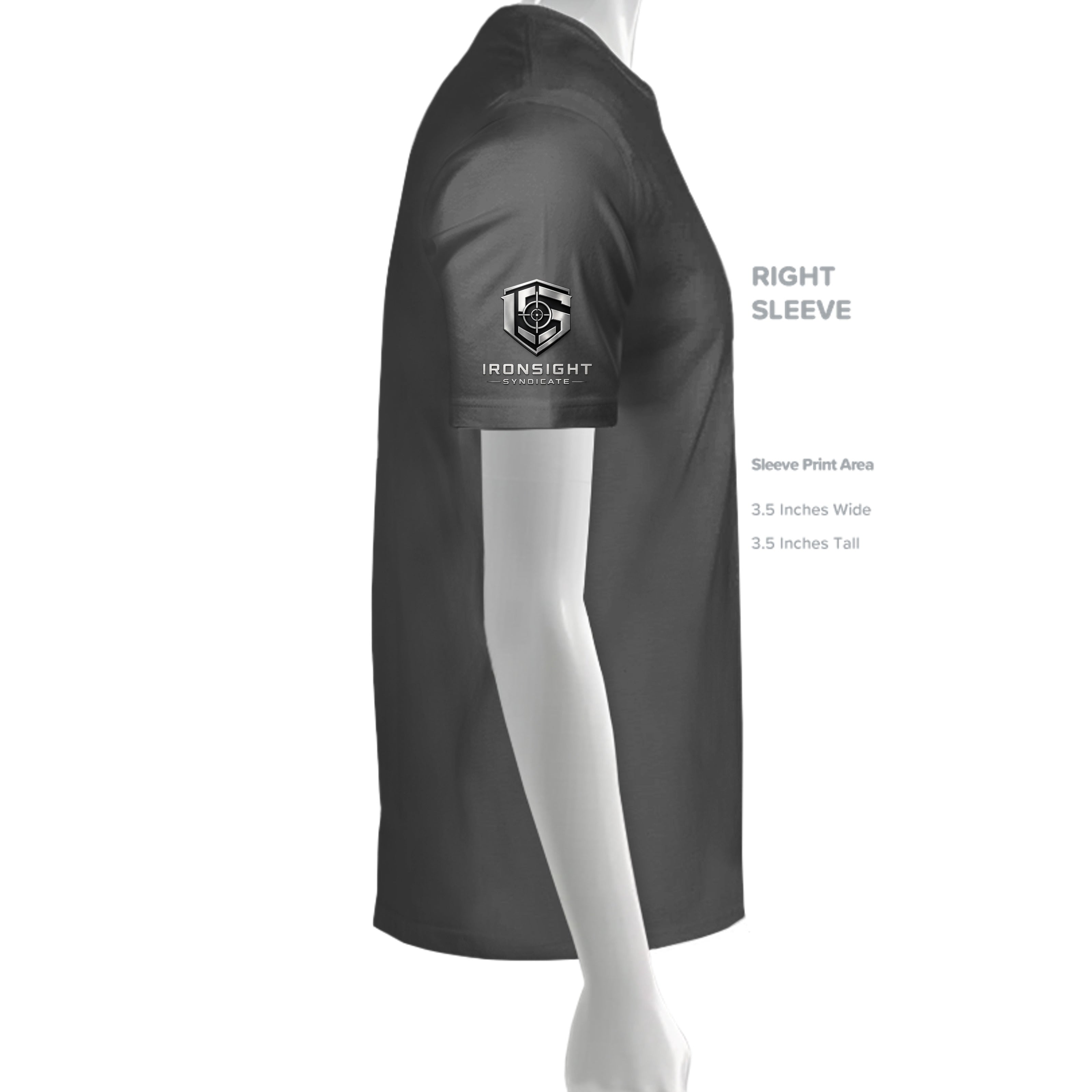 Training is Hard- Death is Permanent T-Shirt - ASPHALT (Right Sleeve) | Ironsight Syndicate