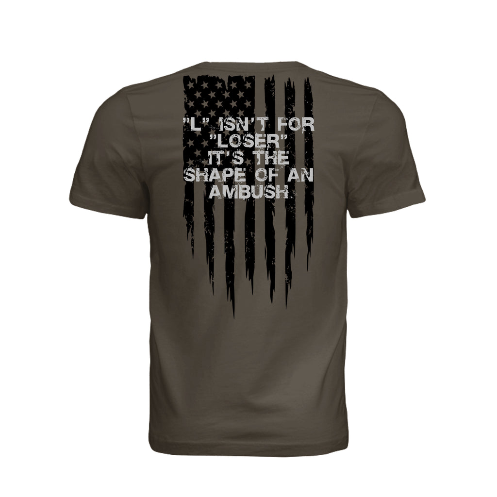 L is for L Shaped Ambush T-Shirt - ARMY (Back) | Ironsight Syndicate
