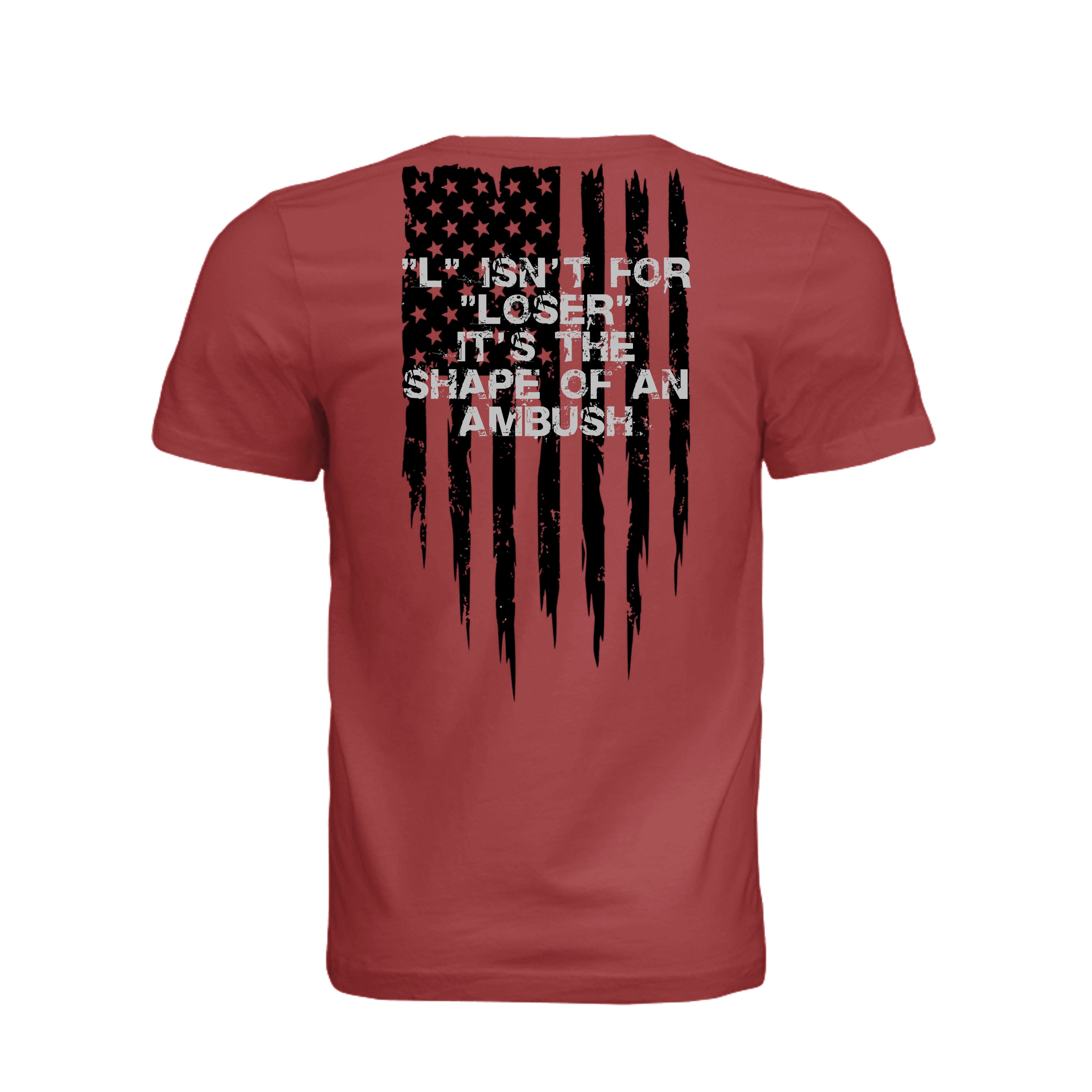 L is for L Shaped Ambush T-Shirt - RUST (Back) | Ironsight Syndicate