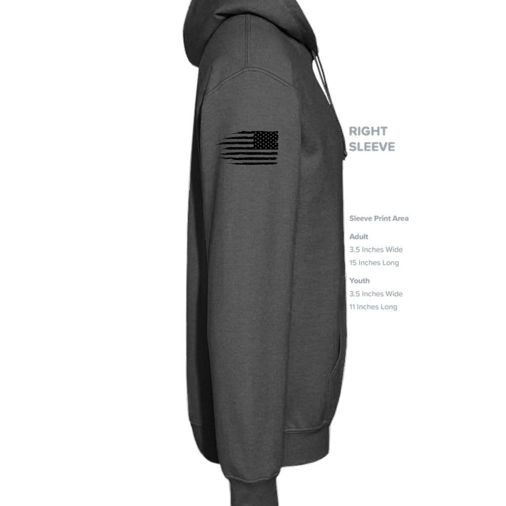 Always Forward-Never Quit Hoodie - CHARCOAL (Right Sleeve) | Ironsight Syndicate