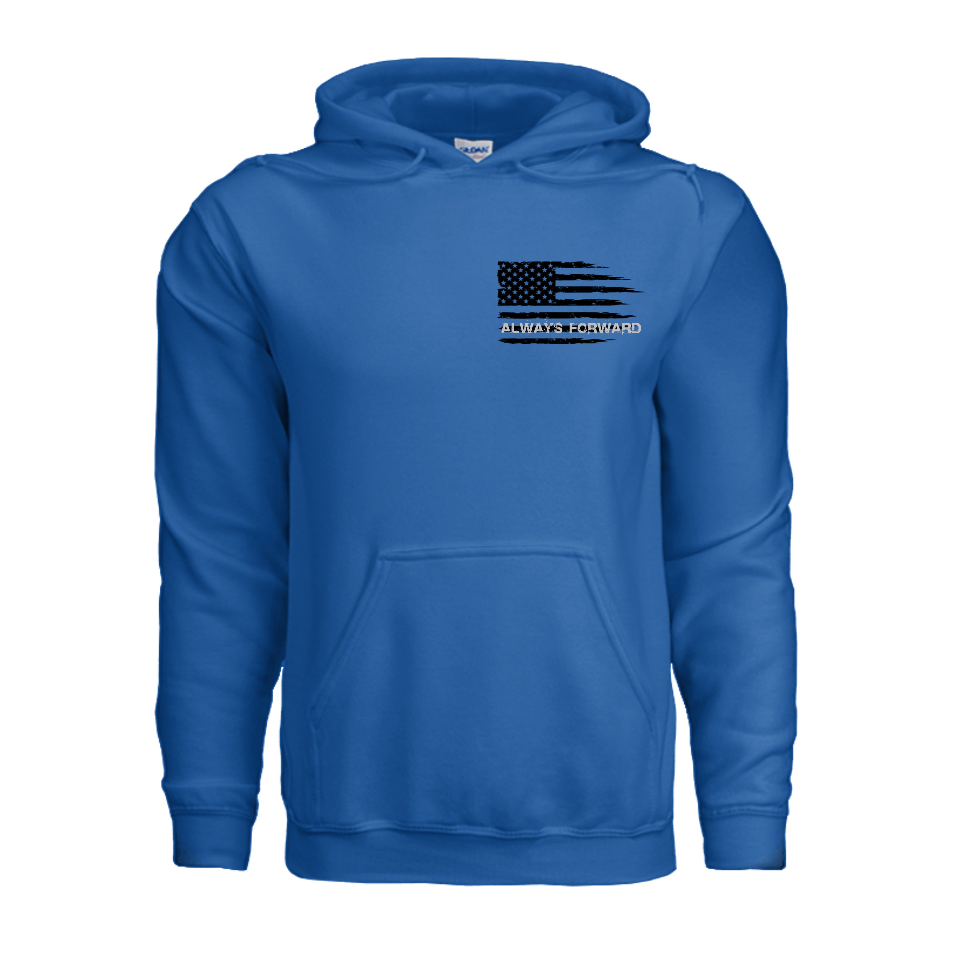 Always Forward-Never Quit Hoodie - Neon Blue (Front) | Ironsight Syndicate