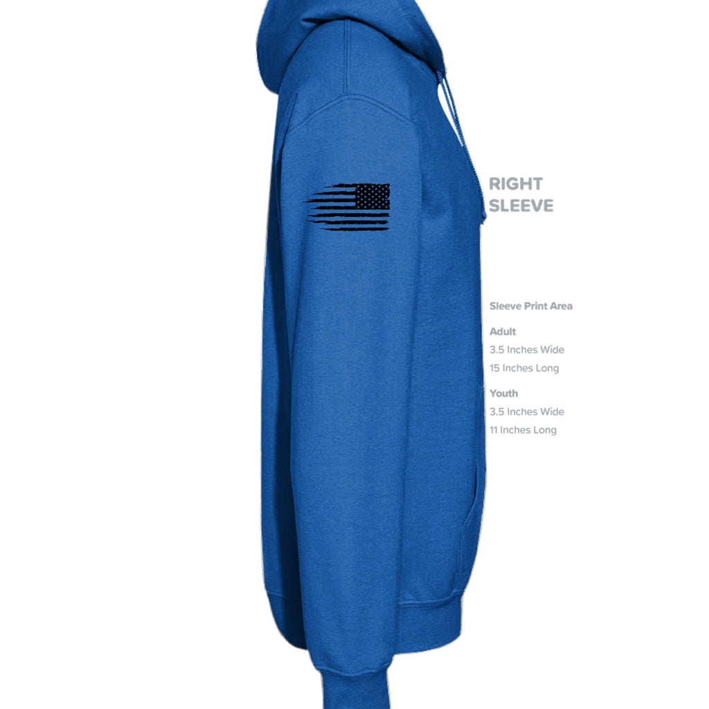 Always Forward-Never Quit Hoodie - Neon Blue (Right Sleeve) | Ironsight Syndicate