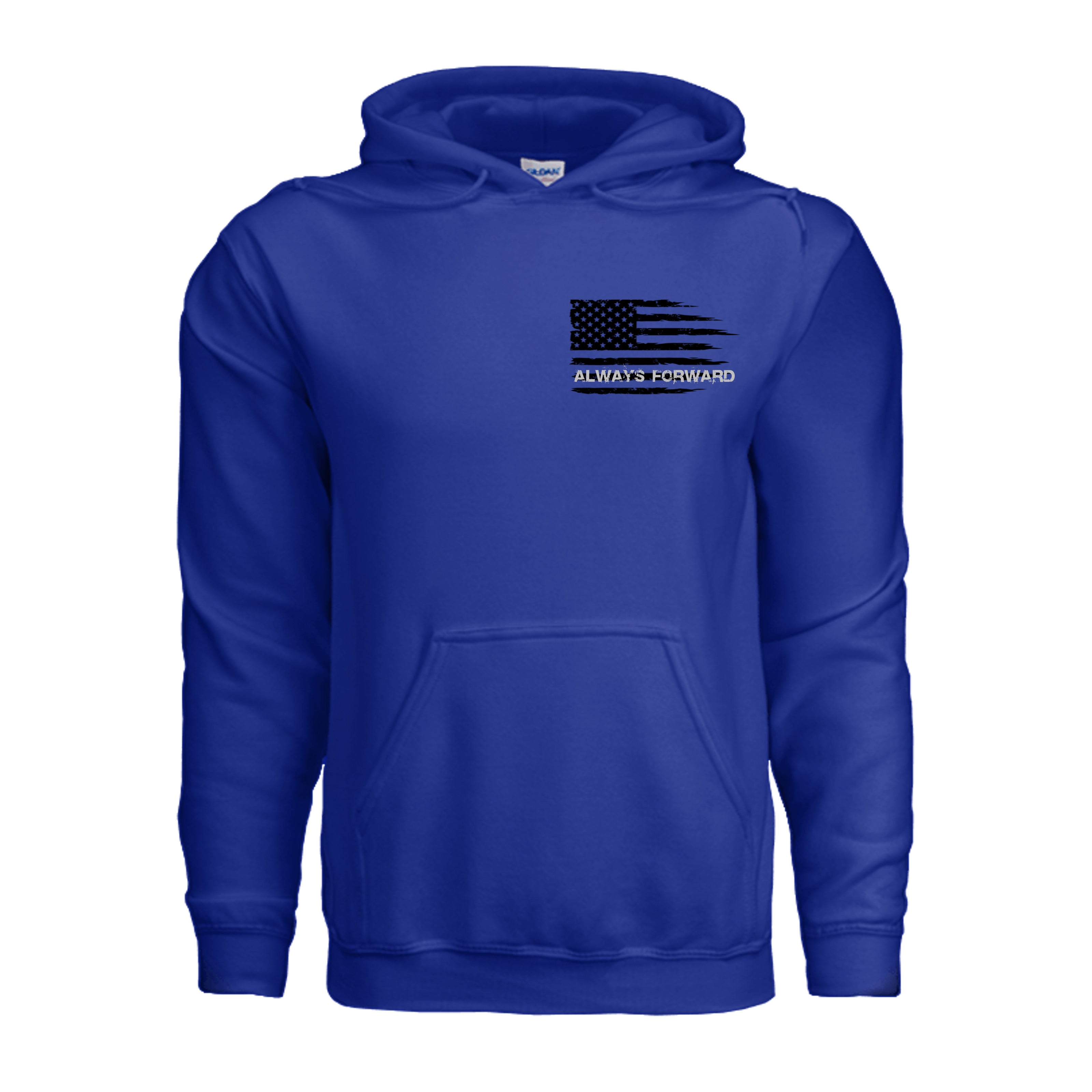 Always Forward-Never Quit Hoodie - ROYAL (Front) | Ironsight Syndicate