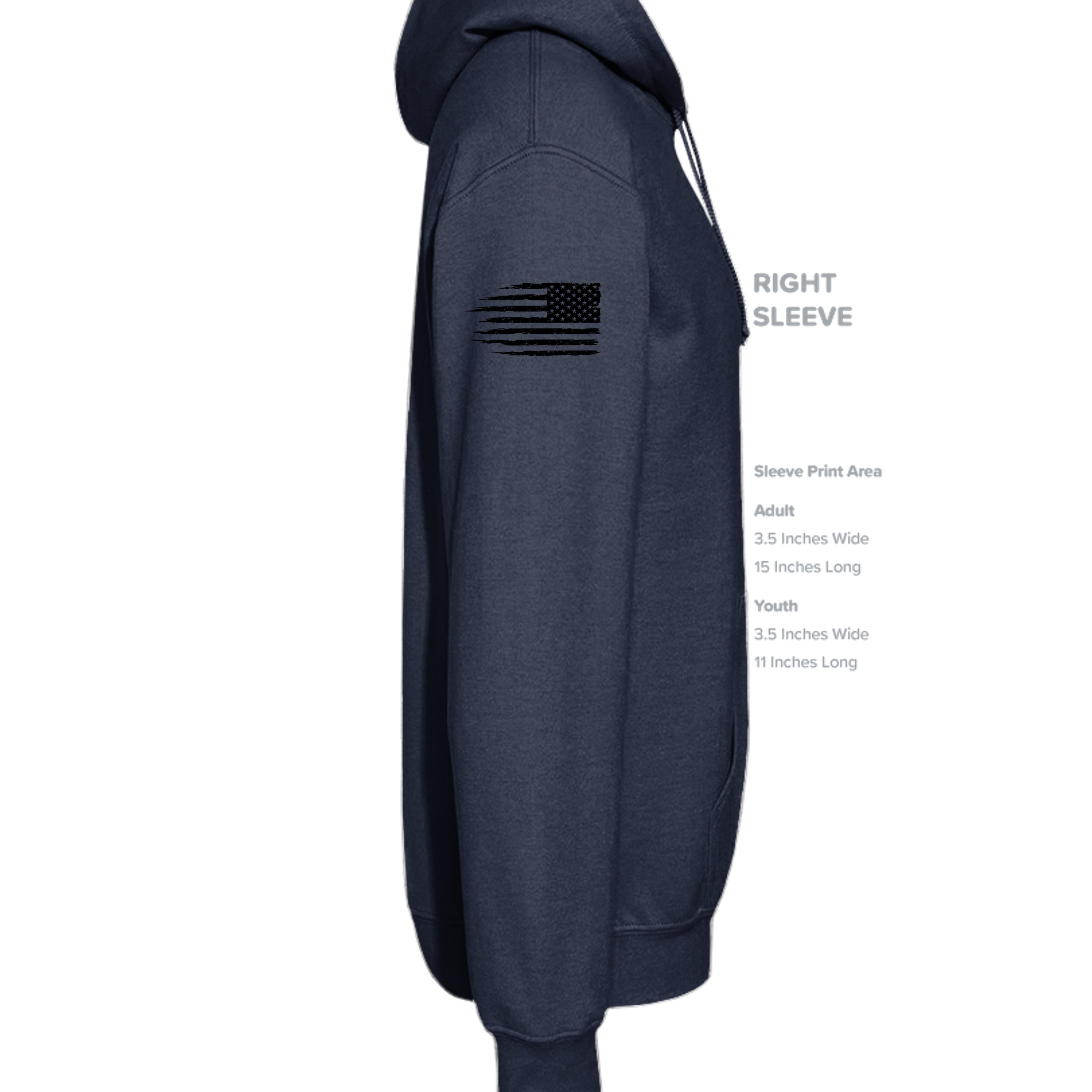 Always Forward-Never Quit Hoodie - NAVY (Right Sleeve) | Ironsight Syndicate