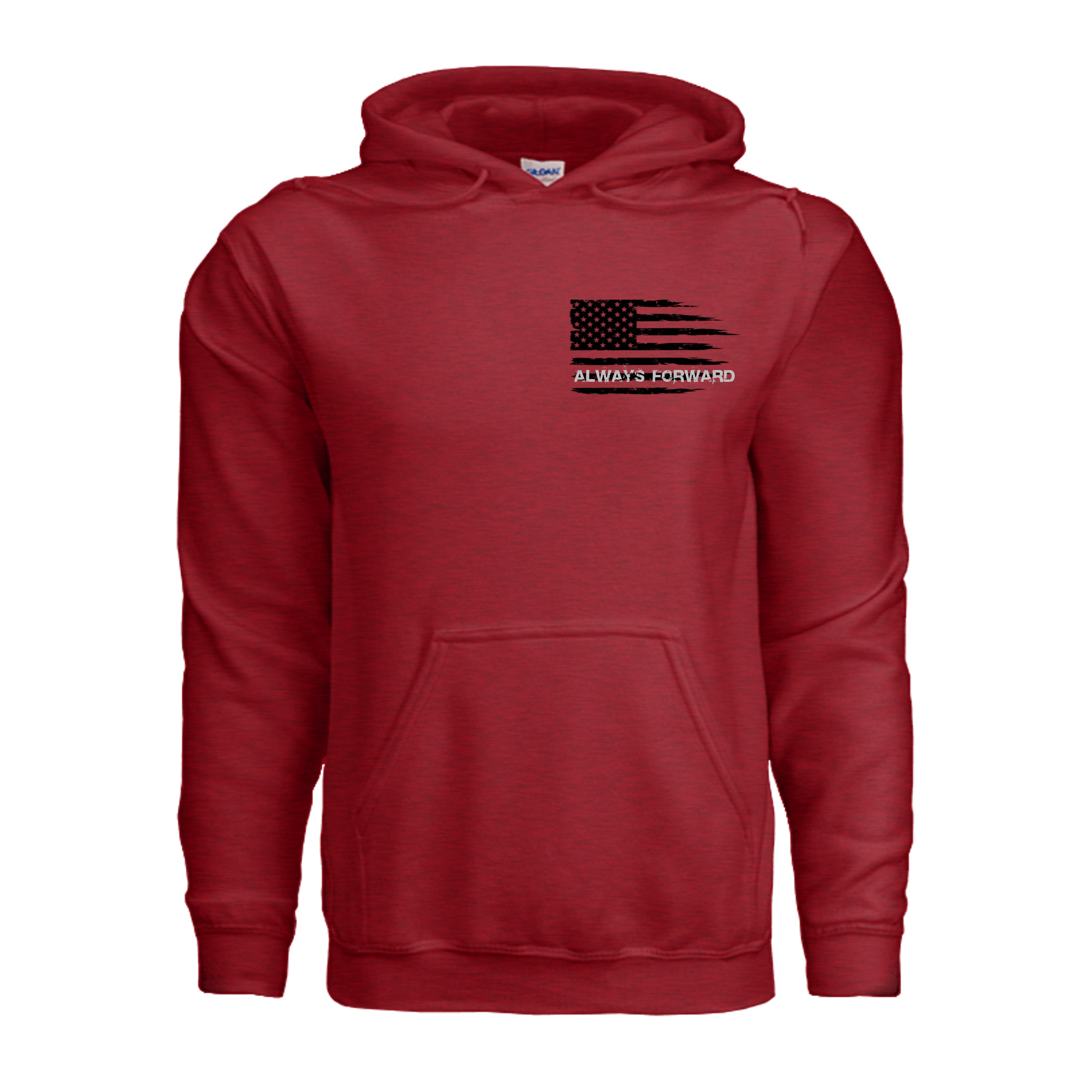 Always Forward-Never Quit Hoodie - ANTIQUE CHERRY RED (Front) | Ironsight Syndicate