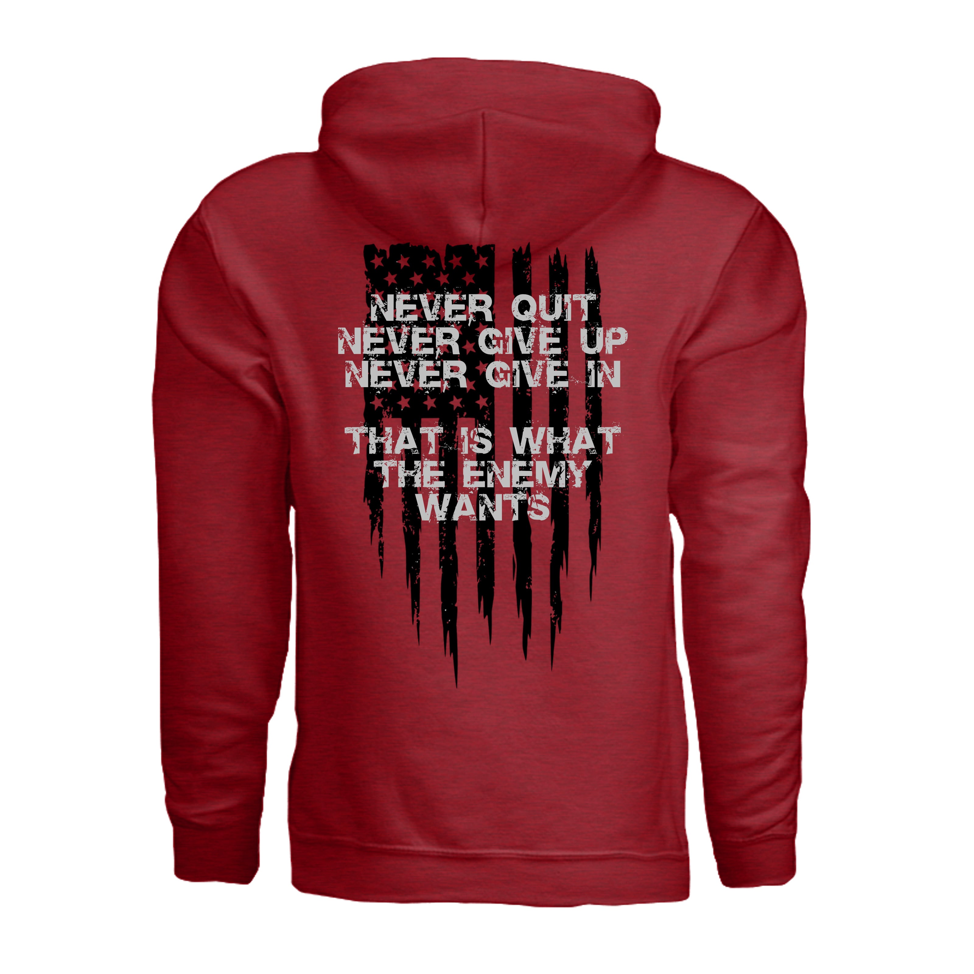 Always Forward-Never Quit Hoodie - ANTIQUE CHERRY RED (Back) | Ironsight Syndicate