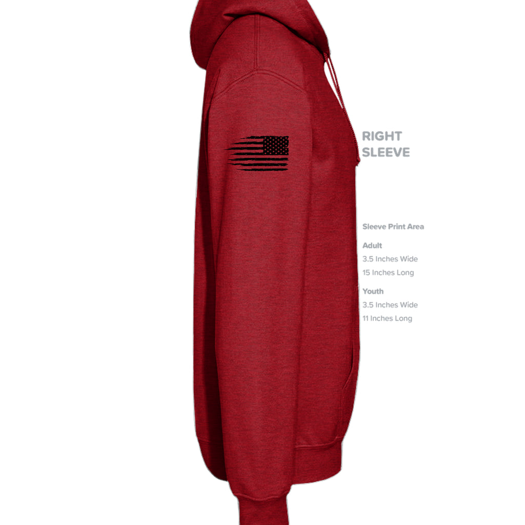Always Forward-Never Quit Hoodie - ANTIQUE CHERRY RED (Right Sleeve) | Ironsight Syndicate