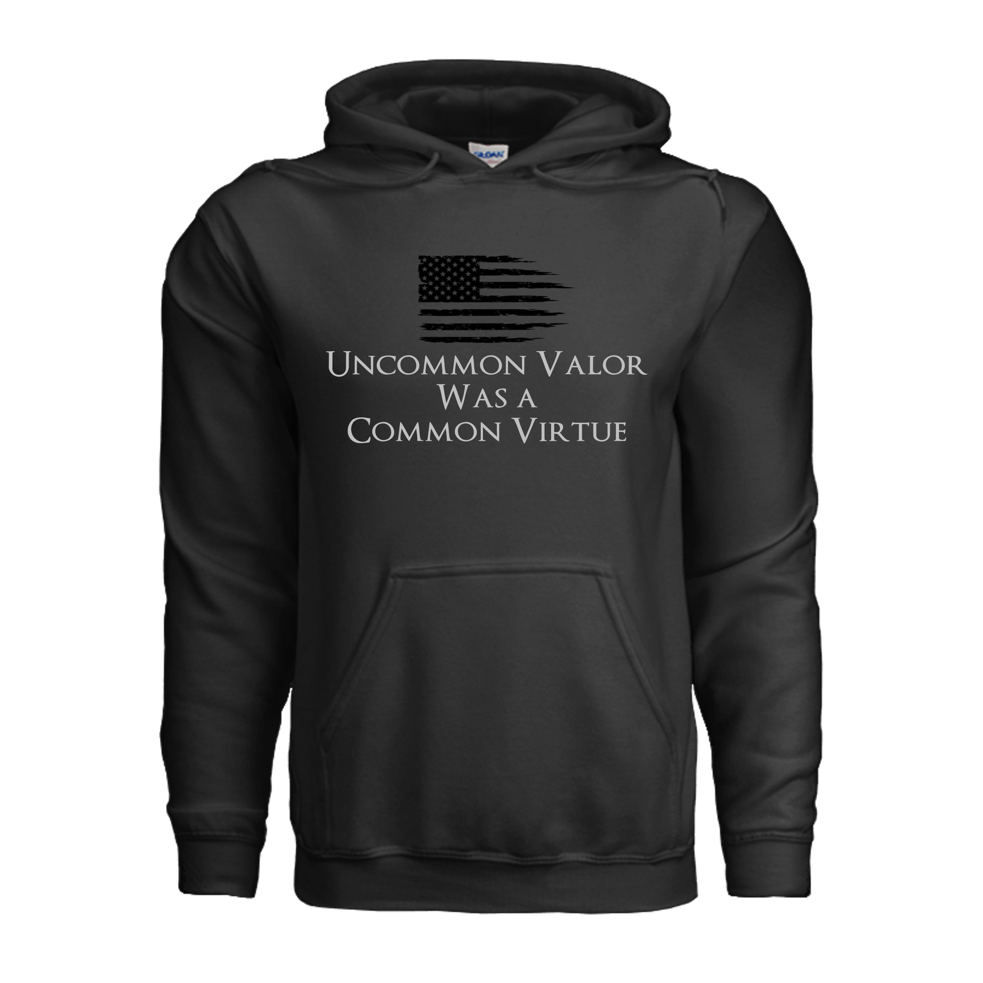 Uncommon Valor Iwo Jima Memorial Hoodie - BLACK (Front) | Ironsight Syndicate