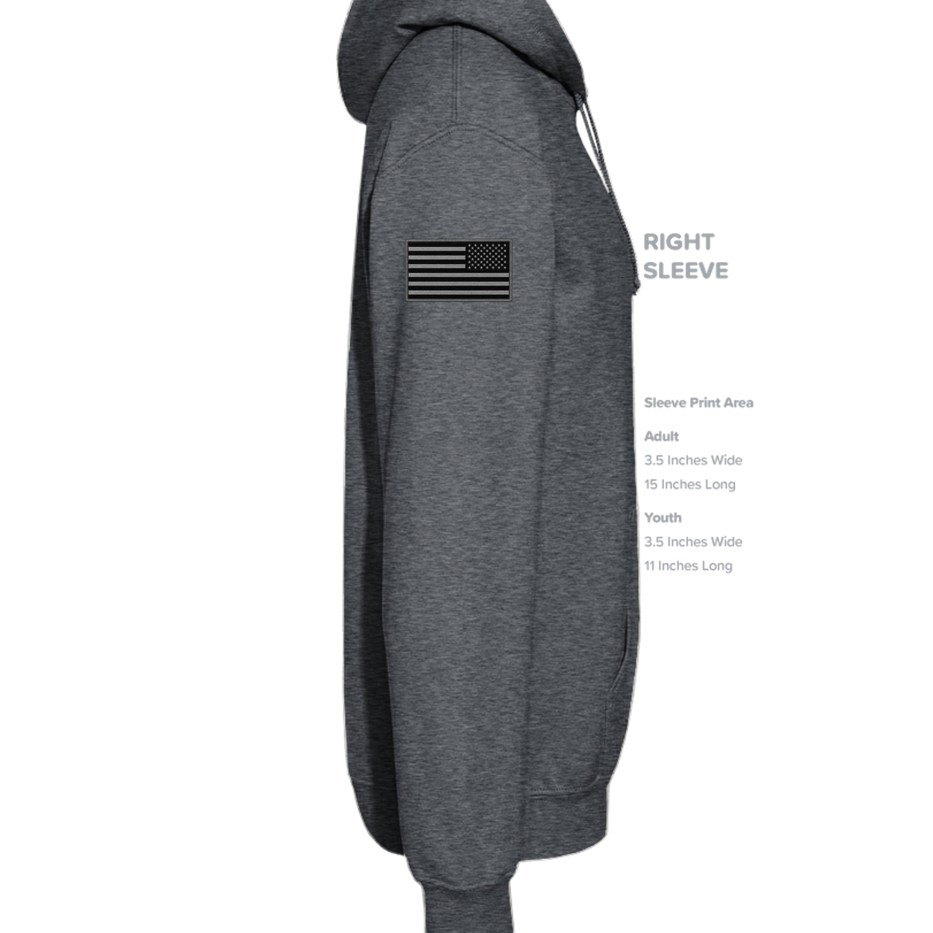 Uncommon Valor Iwo Jima Memorial Hoodie - DARK HEATHER (Right Sleeve) | Ironsight Syndicate