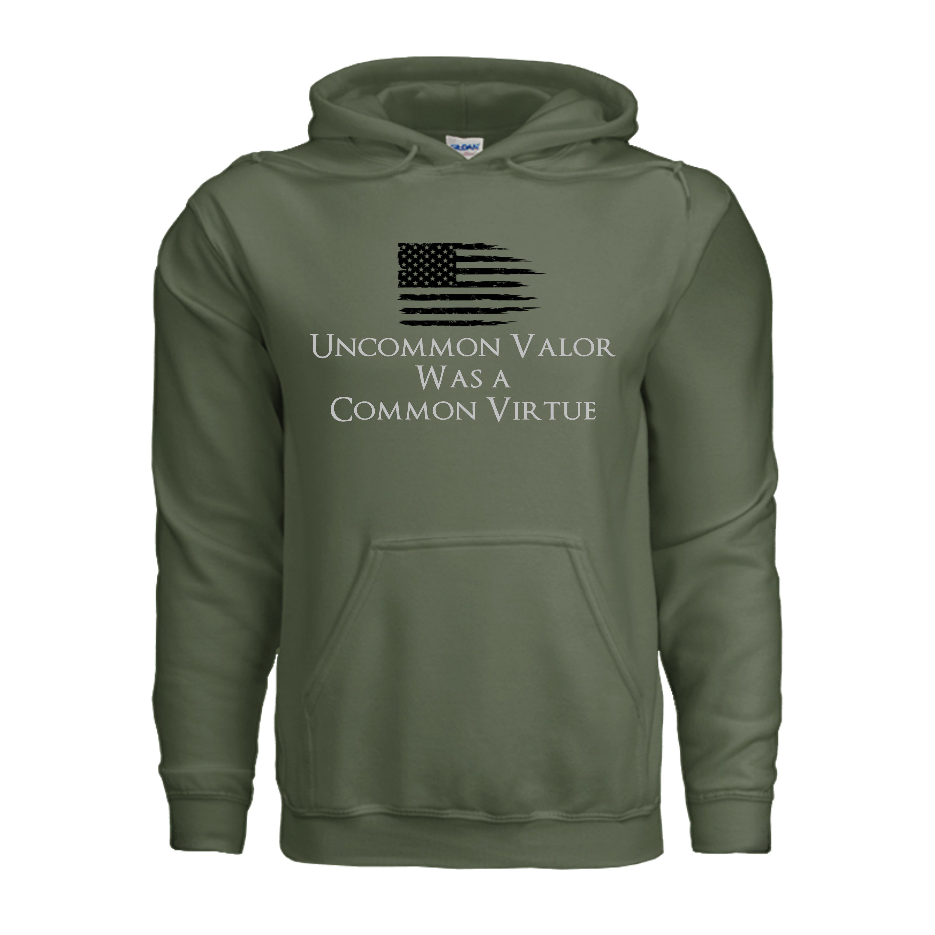 Uncommon Valor Iwo Jima Memorial Hoodie - MILITARY GREEN (Front) | Ironsight Syndicate