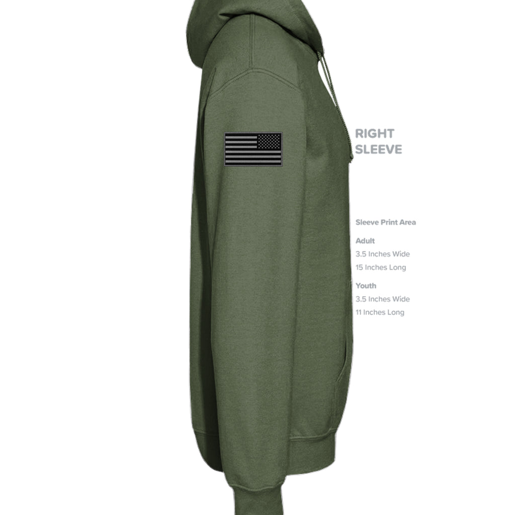 Uncommon Valor Iwo Jima Memorial Hoodie - MILITARY GREEN (Right Sleeve) | Ironsight Syndicate