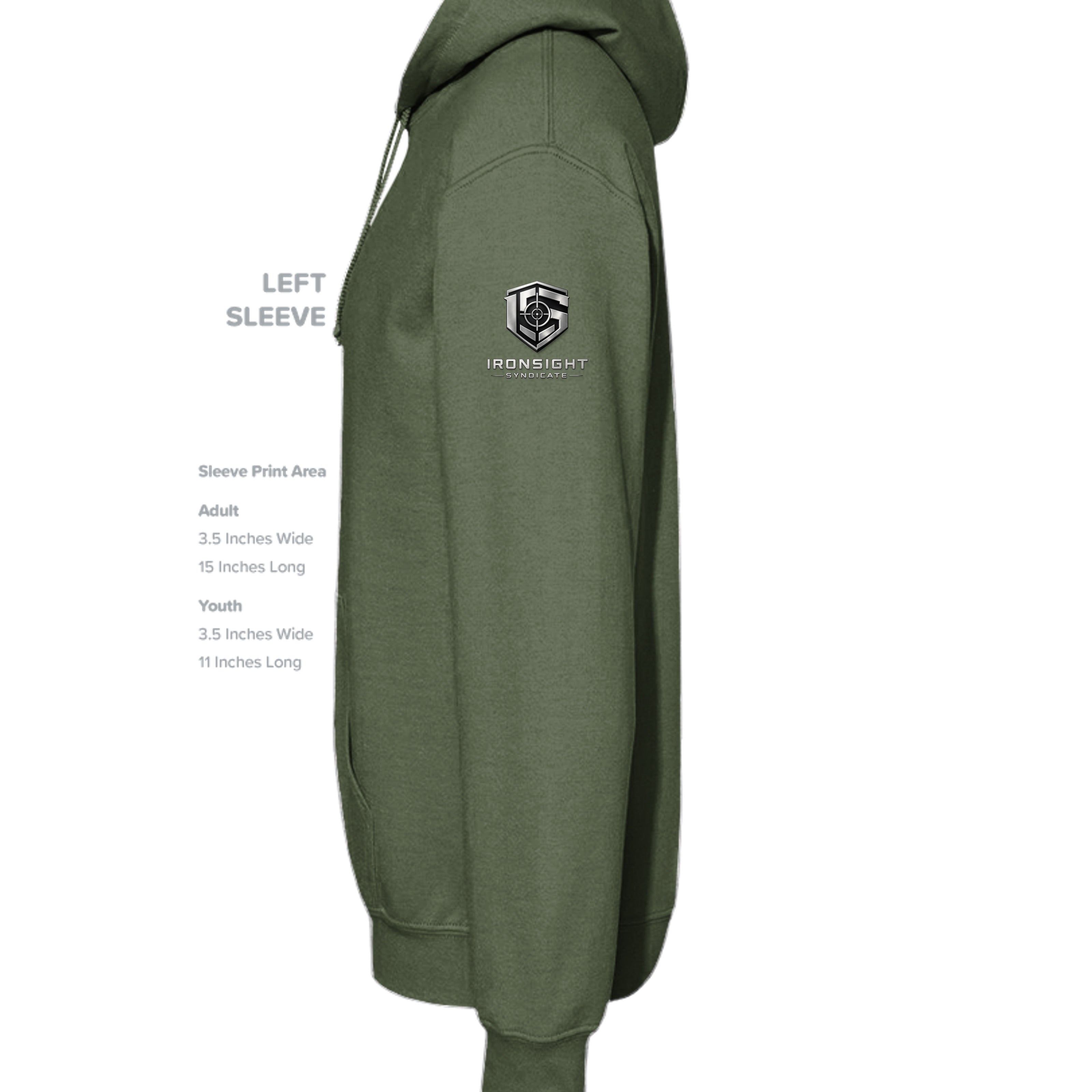 Uncommon Valor Iwo Jima Memorial Hoodie - MILITARY GREEN (Left Sleeve) | Ironsight Syndicate