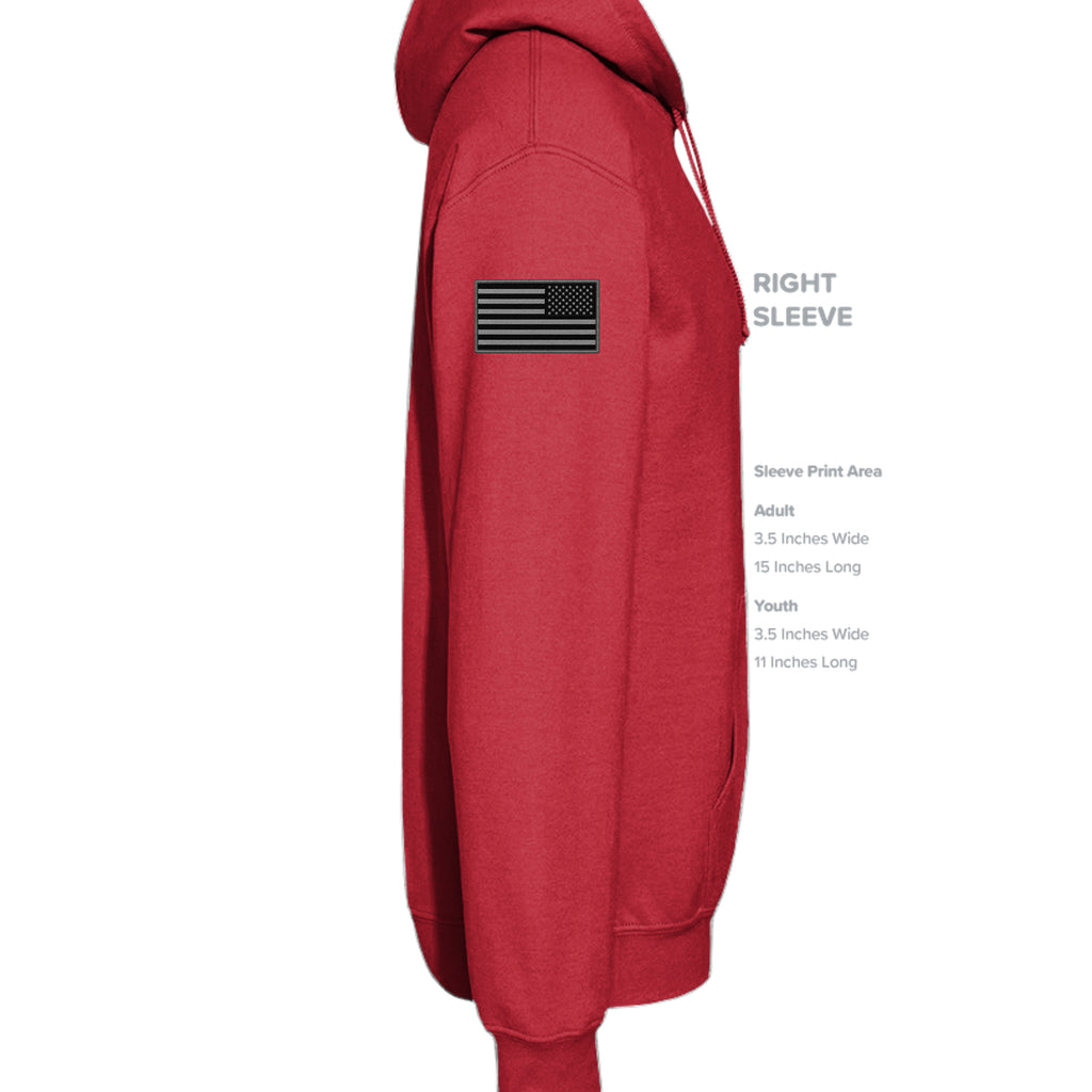 Uncommon Valor Iwo Jima Memorial Hoodie - RED (Right Sleeve) | Ironsight Syndicate