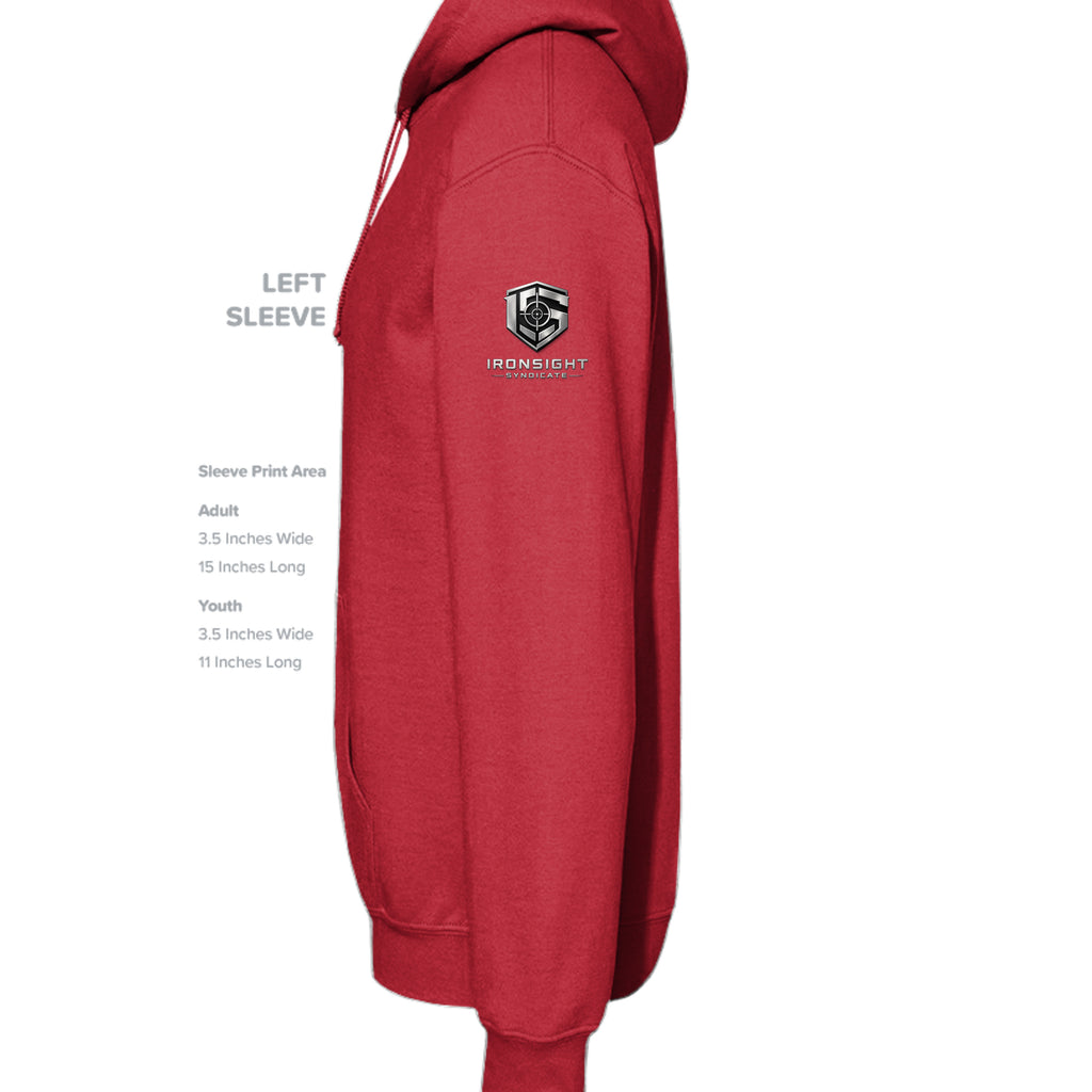 Uncommon Valor Iwo Jima Memorial Hoodie - RED (Left Sleeve) | Ironsight Syndicate