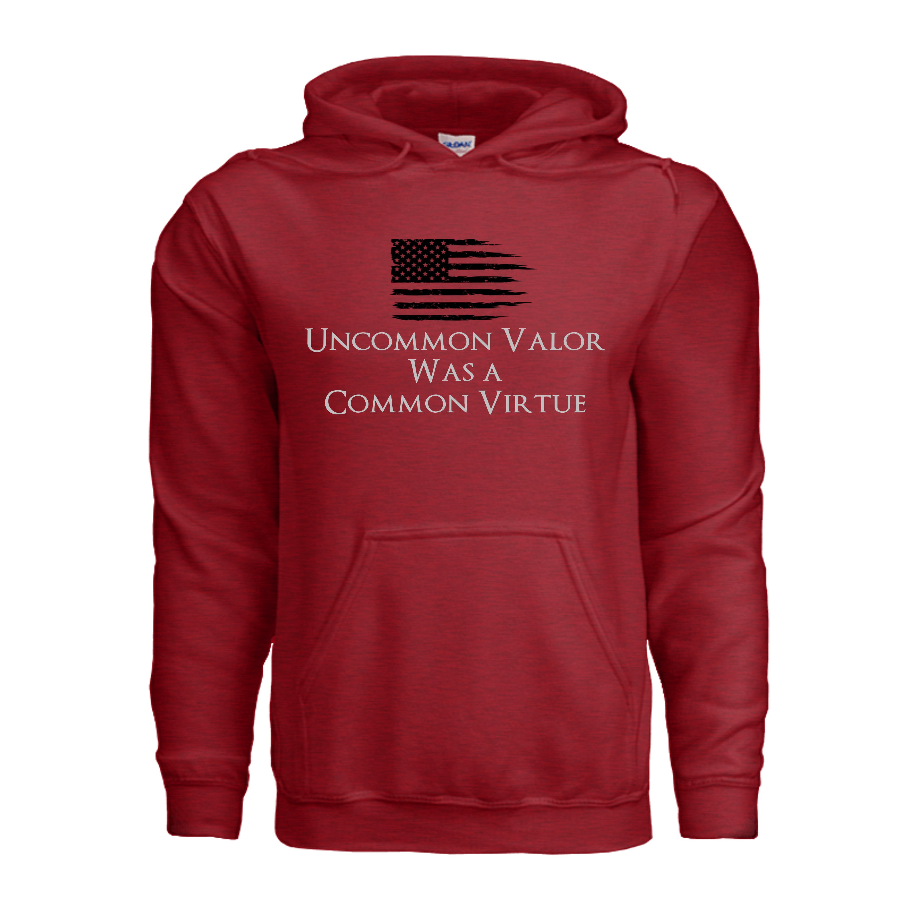 Uncommon Valor Iwo Jima Memorial Hoodie - ANTIQUE CHERRY RED (Front) | Ironsight Syndicate