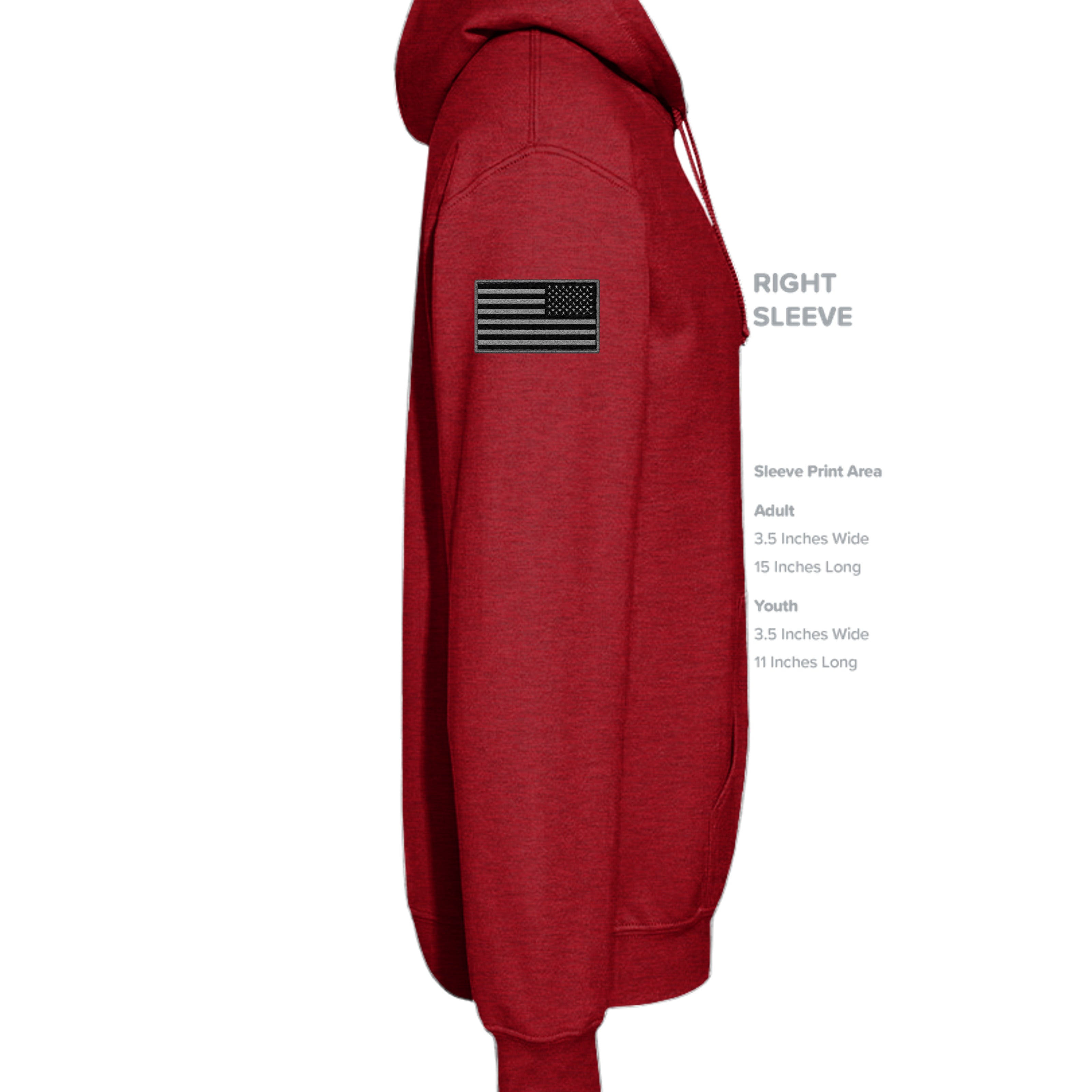 Uncommon Valor Iwo Jima Memorial Hoodie - ANTIQUE CHERRY RED (Right Sleeve) | Ironsight Syndicate