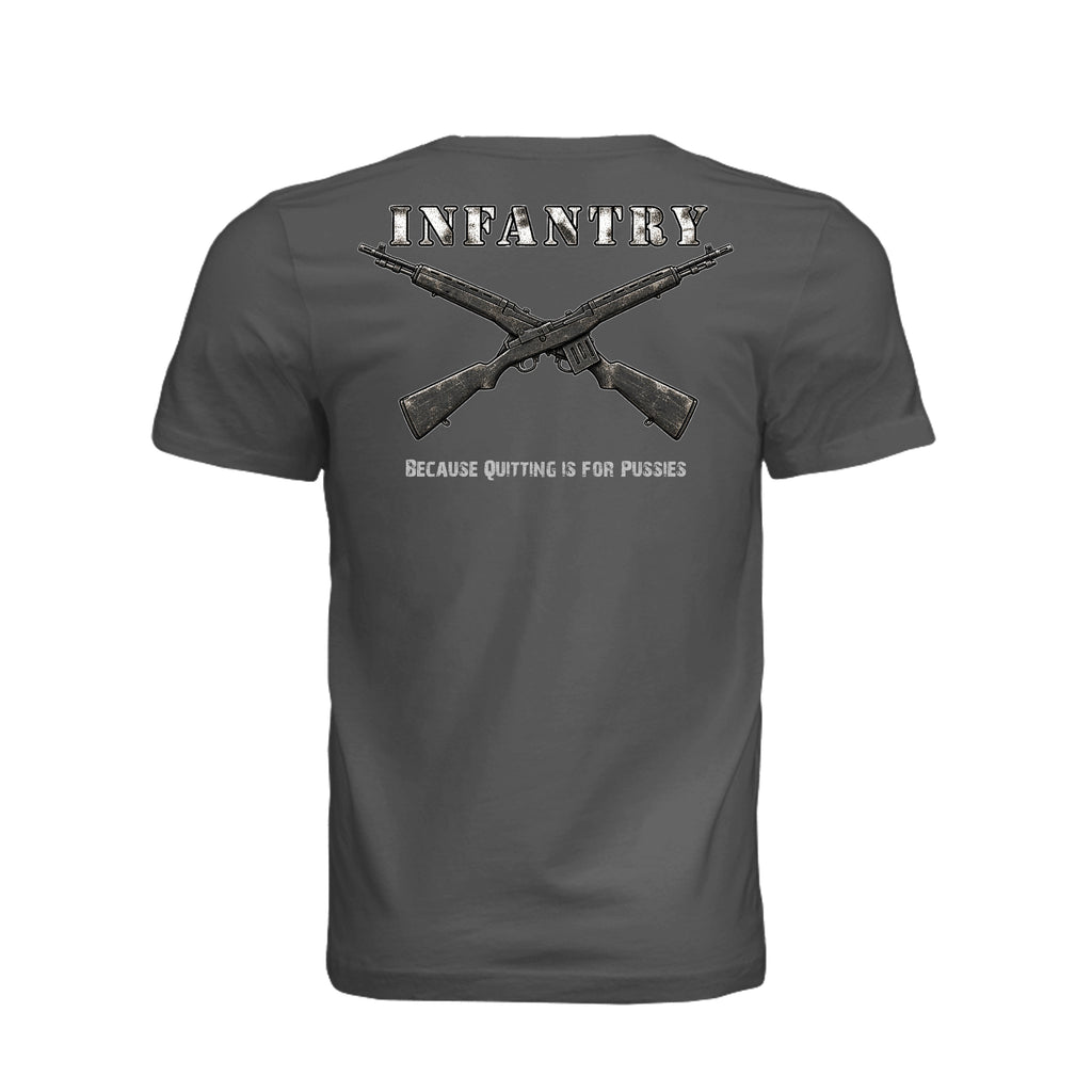 Infantry Crossed Rifles-Quitting is for... - ASPHALT (Back) | Ironsight Syndicate