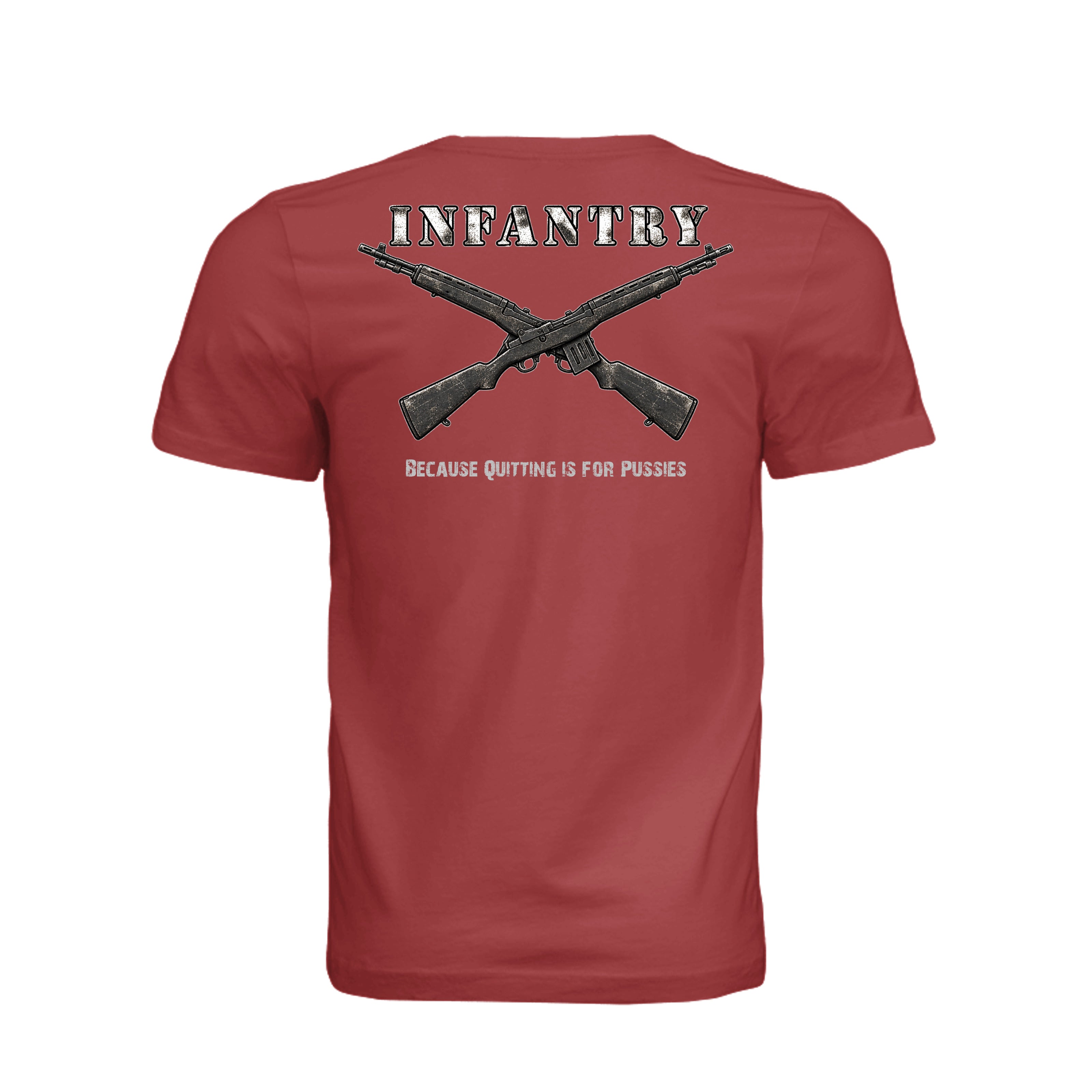 Infantry Crossed Rifles-Quitting is for... - RUST (Back) | Ironsight Syndicate